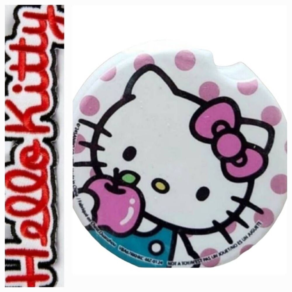 Hello Kitty By Sanrio 2PK Logo Car Coasters